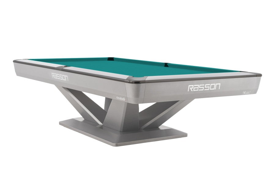 Billardtisch, Pool, Rasson Victory III, silber, CLUB Taschenmaß, 8 ft., Simonis 860 blaugrün