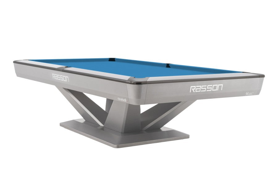 Billardtisch, Pool, Rasson Victory III, silber, CLUB Taschenmaß, 8 ft., Simonis 860 elektrikblau