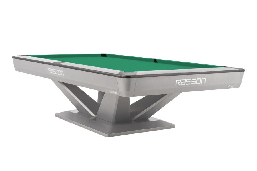 Billardtisch, Pool, Rasson Victory III, silber, CLUB Taschenmaß, 8 ft., Simonis 860 gelbgrün
