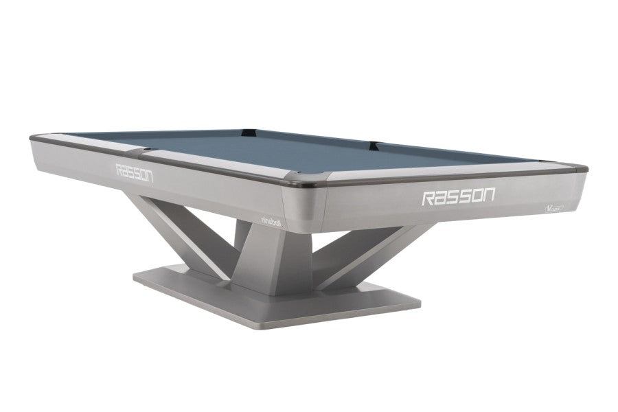 Billardtisch, Pool, Rasson Victory III, silber, CLUB Taschenmaß, 8 ft., Simonis 860 shark grey