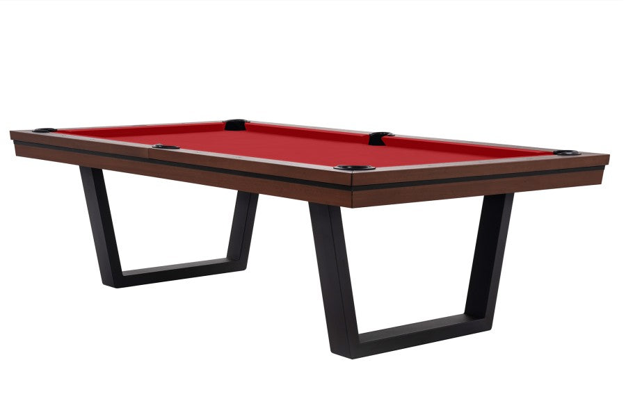 Billardtisch / Esstisch, Pool, Rasson Madrid, walnuss, 7 ft., Simonis 860 rot