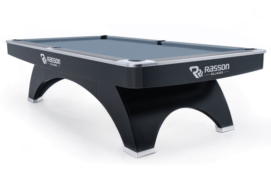 Billardtisch, Pool, Rasson Ox, 9 ft. (Fuß), schwarz, World Pool Masters Edition, Simonis 760 puderblau