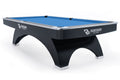 Billardtisch, Pool, Rasson Ox, 9 ft. (Fuß), schwarz, MATCHROOM Taschenmaß, Simonis 760 turnierblau