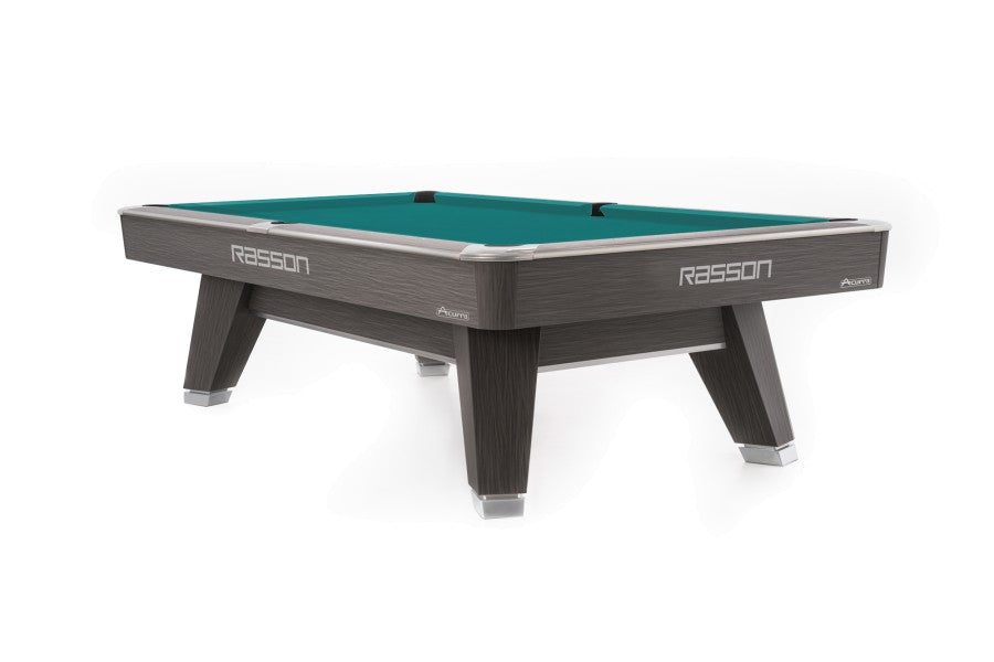 Billardtisch, Pool, Rasson ACURRA (MR-SUNG SERIES), 9 ft. (Fuß), grau (Sarum Strand), MATCHROOM Taschenmaß, Simonis 860 blaugrün