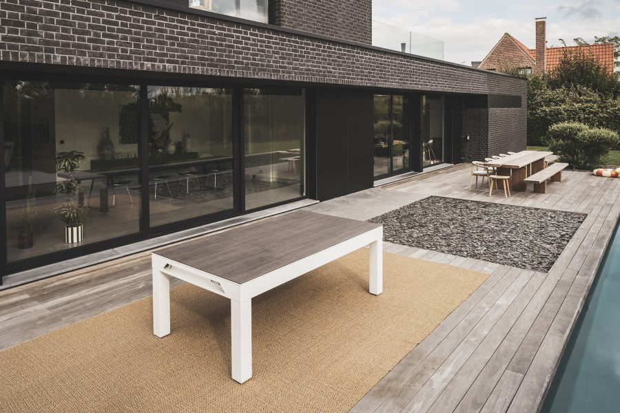 Abdeckplatte, 7 ft. (Fuß), Holzdekor für weißen Cornilleau Classic Outdoor Billardtisch