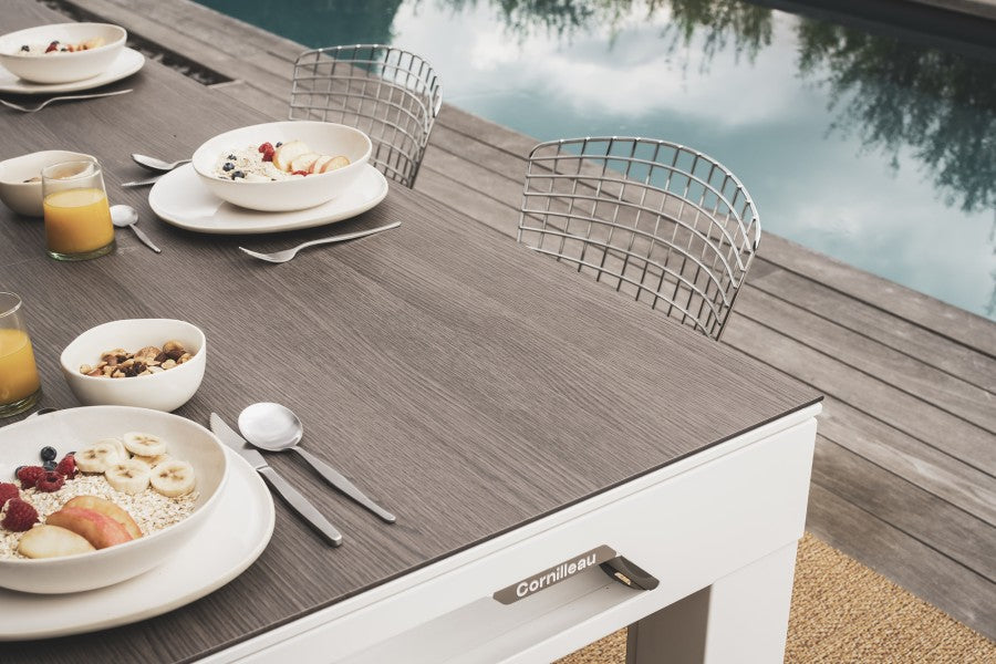 Abdeckplatte, 7 ft. (Fuß), Holzdekor für weißen Cornilleau Classic Outdoor Billardtisch