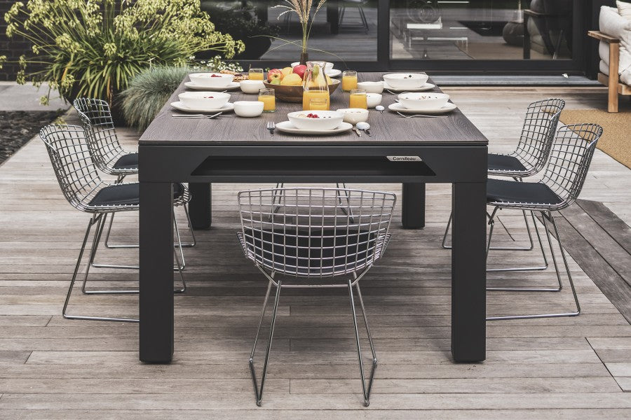 Abdeckplatte, 7 ft. (Fuß), Holzdekor für schwarzen Cornilleau Classic Outdoor Billardtisch