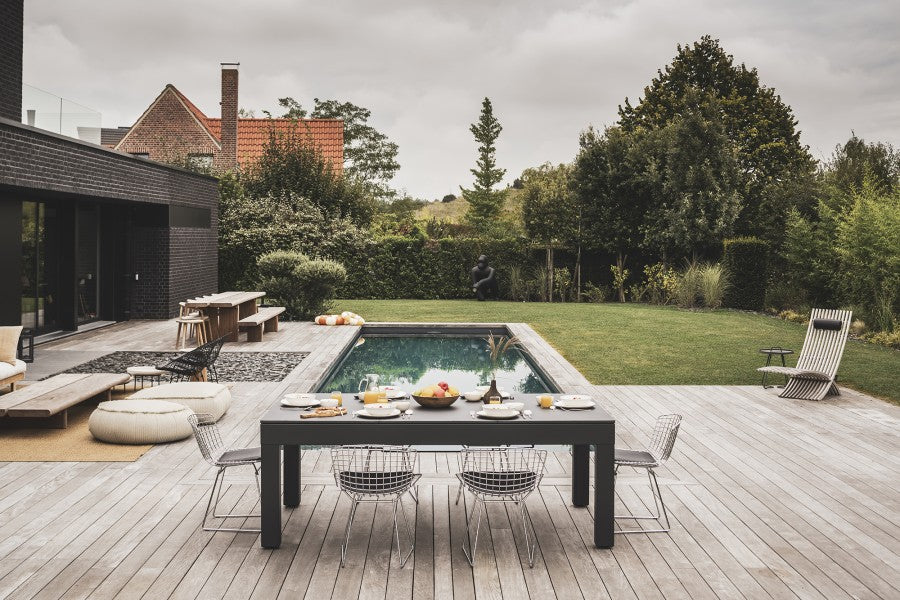 Abdeckplatte, 7 ft. (Fuß), Steindekor für schwarzen Cornilleau Classic Outdoor Billardtisch