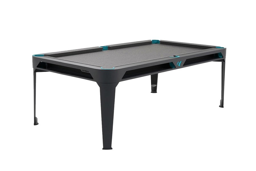 Billardtisch, Pool, Cornilleau Hyphen Outdoor, 7 ft. (Fuß), schwarz, Spielfläche: Hellgrau, Taschen: Meergrün