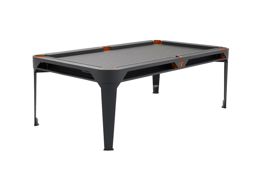 Billardtisch, Pool, Cornilleau Hyphen Outdoor, 7 ft. (Fuß), schwarz, Spielfläche: Hellgrau, Taschen: Terrakotta