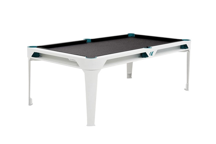 Billardtisch, Pool, Cornilleau Hyphen Outdoor, 7 ft. (Fuß), weiß, Spielfläche: Dunkelgrau, Taschen: Meergrün