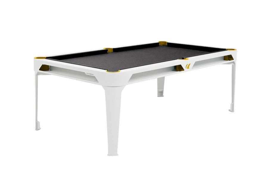 Billardtisch, Pool, Cornilleau Hyphen Outdoor, 7 ft. (Fuß), weiß, Spielfläche: Dunkelgrau, Taschen: Senf