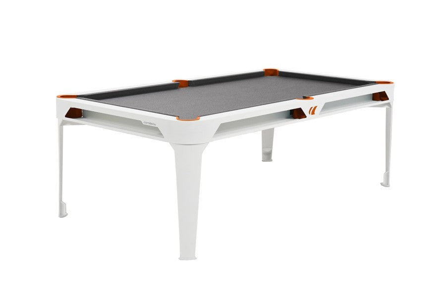 Billardtisch, Pool, Cornilleau Hyphen Outdoor, 7 ft. (Fuß), weiß, Spielfläche: Hellgrau, Taschen: Terrakotta