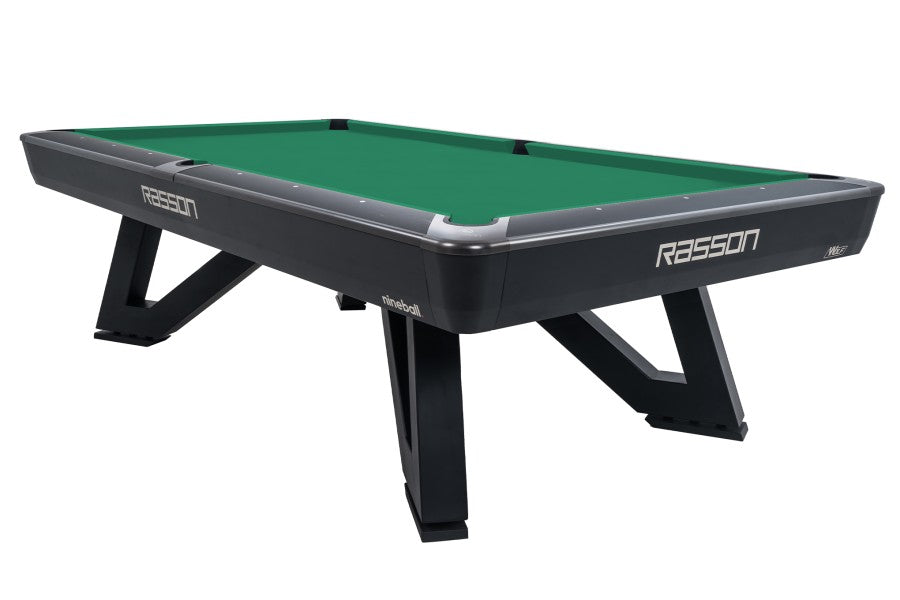 Billardtisch, Pool, Rasson Wolf, 9 ft. (Fuß), schwarz, MATCHROOM Taschenmaß, Simonis 860 gelbgrün