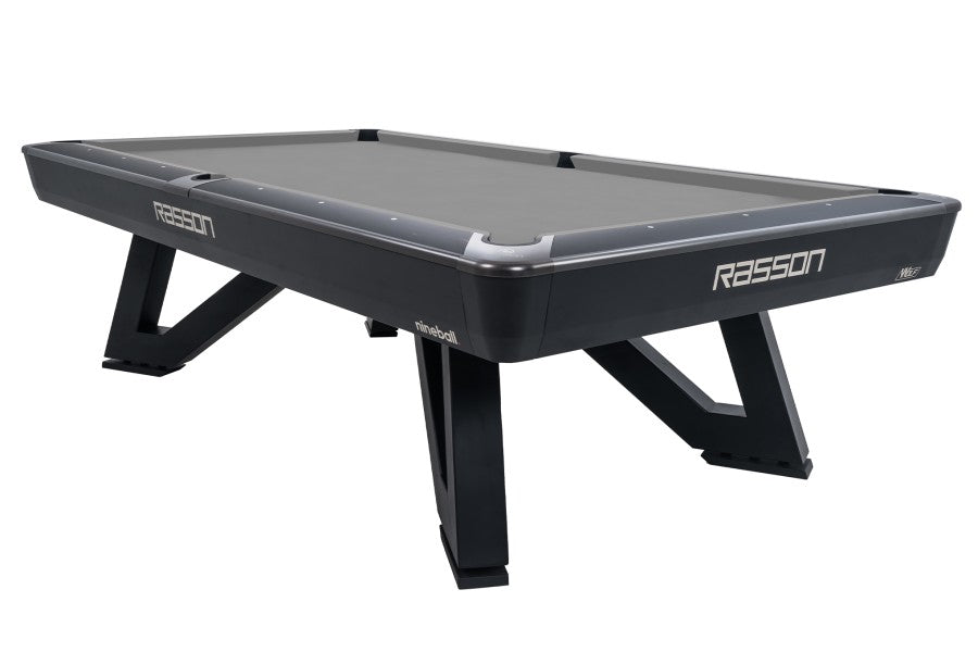 Billardtisch, Pool, Rasson Wolf, 9 ft. (Fuß), schwarz, EPBF Taschenmaß, Simonis 860 grau