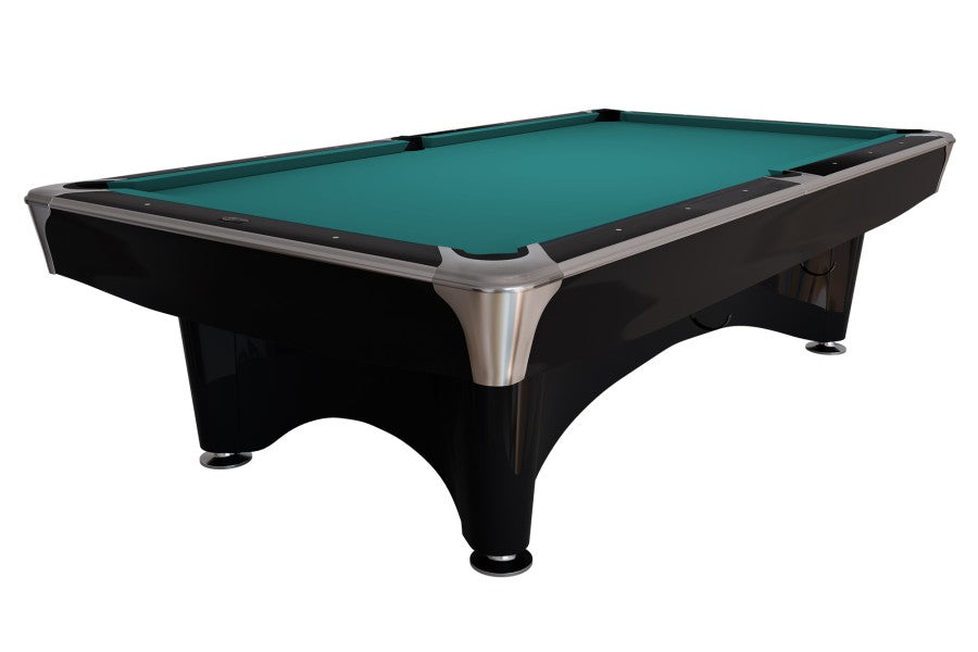 Billardtisch, Pool, Dynamic IV, glänzend schwarz, 9 ft., Simonis 760 blaugrün