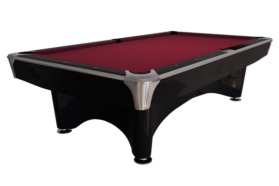Billardtisch, Pool, Dynamic IV, glänzend schwarz, 9 ft., Simonis 760 burgund
