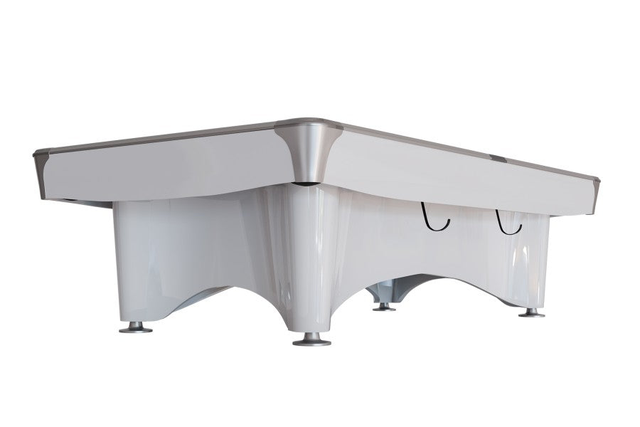 Billardtisch, Pool, Dynamic IV, 9 ft. (Fuß), glänzend-weiß, Simonis 760 grau