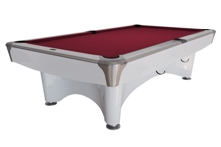 Billardtisch, Pool, Dynamic IV, 9 ft. (Fuß), glänzend-weiß, Simonis 860 burgund