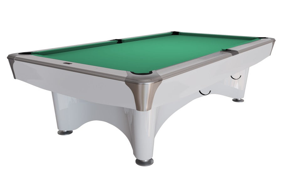 Billardtisch, Pool, Dynamic IV, 9 ft. (Fuß), glänzend-weiß, Simonis 760 gelbgrün