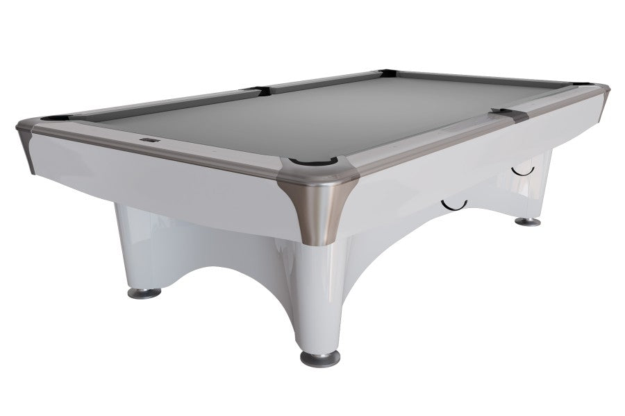 Billardtisch, Pool, Dynamic IV, 9 ft. (Fuß), glänzend-weiß, Simonis 760 grau
