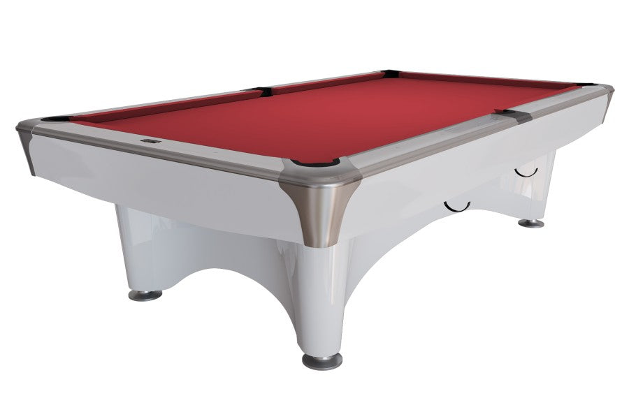 Billardtisch, Pool, Dynamic IV, 9 ft. (Fuß), glänzend-weiß, Simonis 760 rot