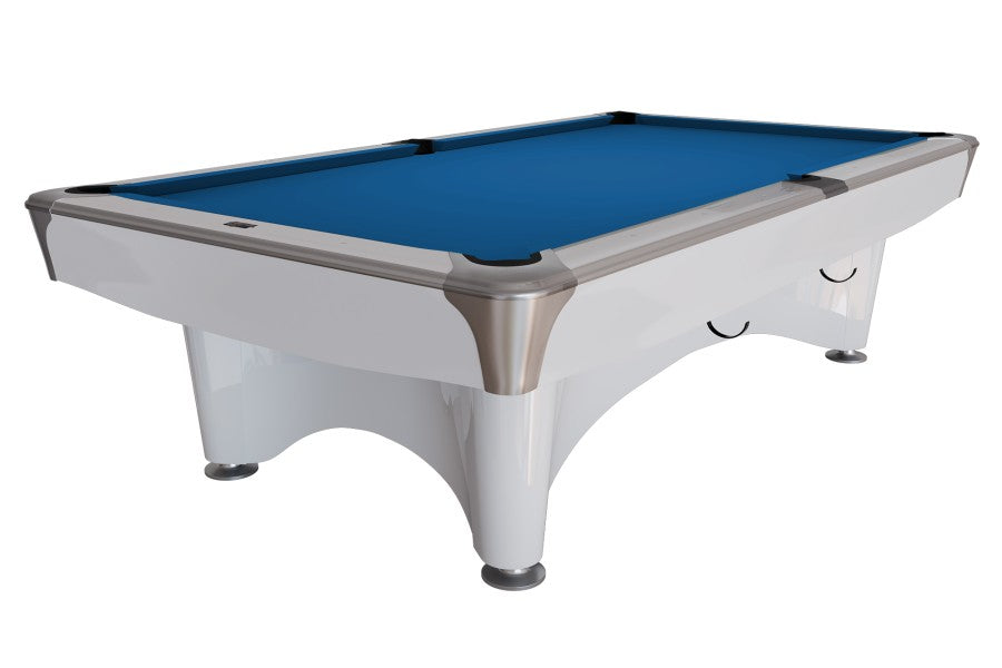 Billardtisch, Pool, Dynamic IV, 9 ft. (Fuß), glänzend-weiß, Simonis 760 royalblau