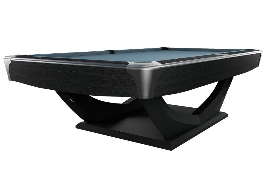 Billardtisch, Pool, Dynamic Axion, 9 ft. (Fuß), matt-schwarz, Simonis 760 puderblau