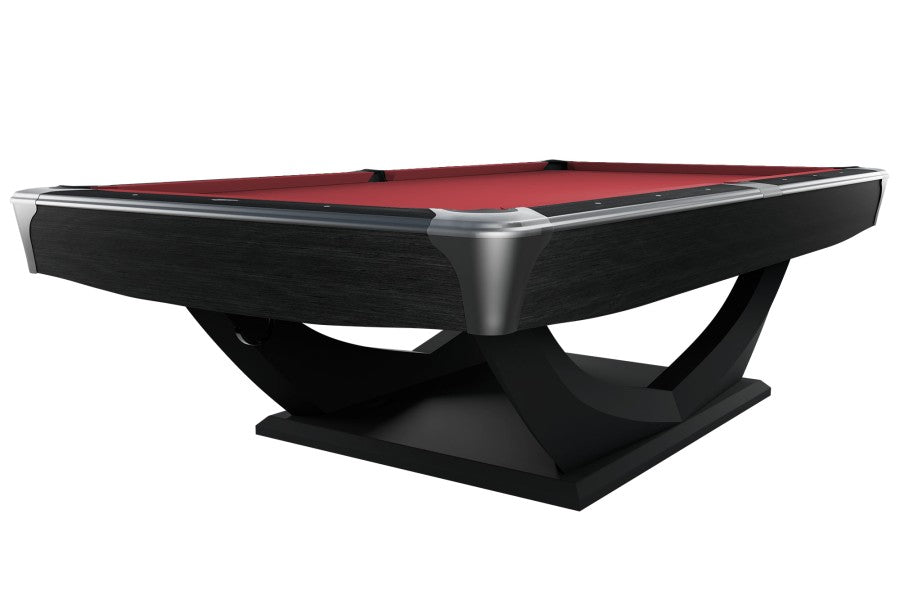 Billardtisch, Pool, Dynamic Axion, 9 ft. (Fuß), matt-schwarz, Simonis 860 rot
