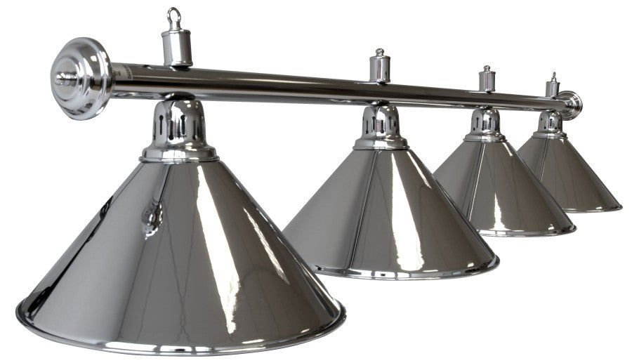 Billardlampe, Elegance, silber, 4 Schirme, Ø 35 cm, 180 cm