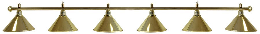 Billardlampe, Elegance, messing, 6 Schirme, Ø 35 cm, 310 cm