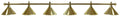 Billardlampe, Elegance, messing, 6 Schirme, Ø 35 cm, 310 cm