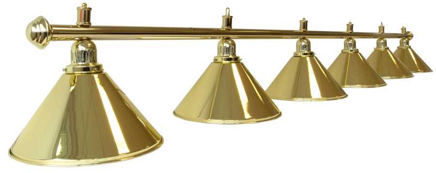 Billardlampe, Elegance, messing, 6 Schirme, Ø 35 cm, 310 cm