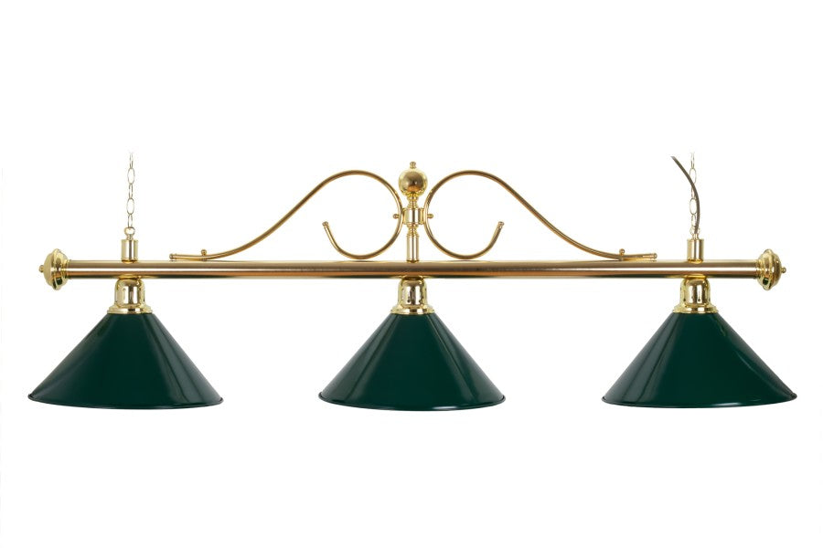 Billardlampe, Classic, grün, 3 Schirme, Ø 35 cm, 157 cm