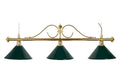 Billardlampe, Classic, grün, 3 Schirme, Ø 35 cm, 157 cm