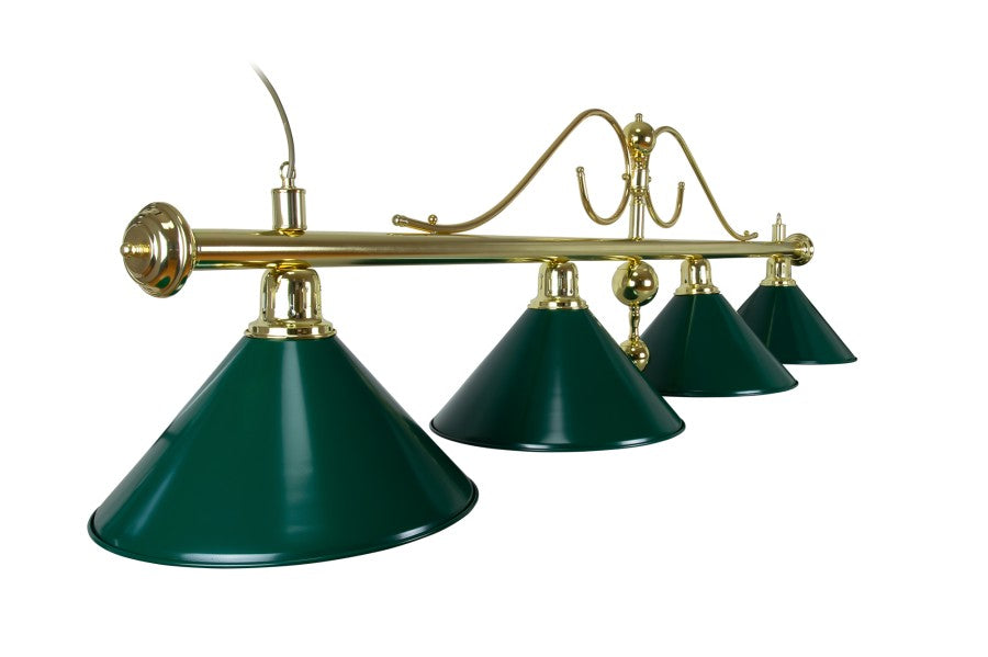 Billardlampe, Classic, grün, 4 Schirme, Ø 35 cm, 180 cm