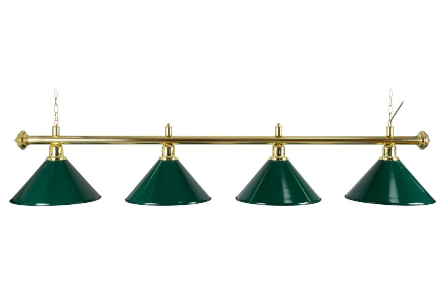 Billardlampe, Evergreen, grün, 4 Schirme, Ø 35 cm, 180 cm