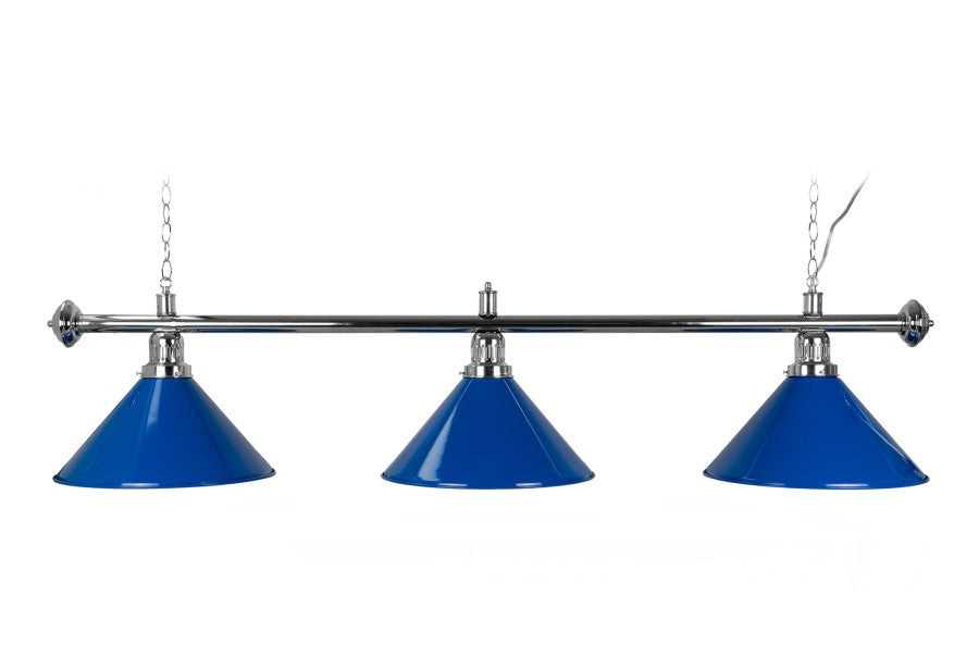 Billardlampe, Blue Light, 3 Schirme, blau, Ø 35 cm, 150 cm