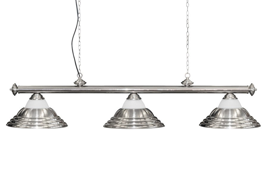 Billardlampe, Adagio, 3 Schirme, grau, Ø 40 cm, 150 cm