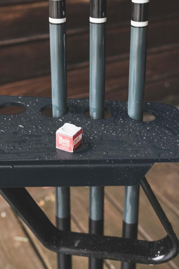 Billard Queueständer, Cornilleau, schwarz-grau, für 4 Queues + Dreieck