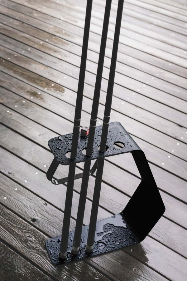 Billard Queueständer, Cornilleau, schwarz-grau, für 4 Queues + Dreieck