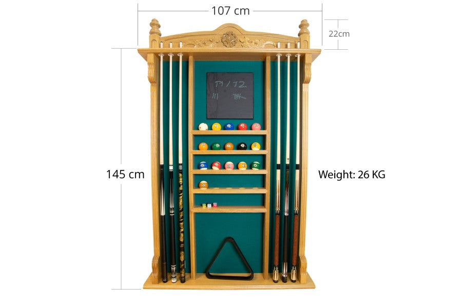 Queuehalter, für 6 Billardqueues Wall Rack, eiche
