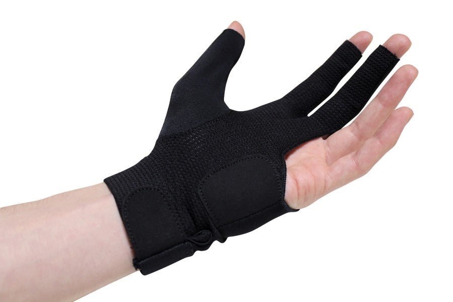 Halbfingerhandschuh, Dynamic Premium, 3-Finger, schwarz/blau, für linke Hand, L&XL