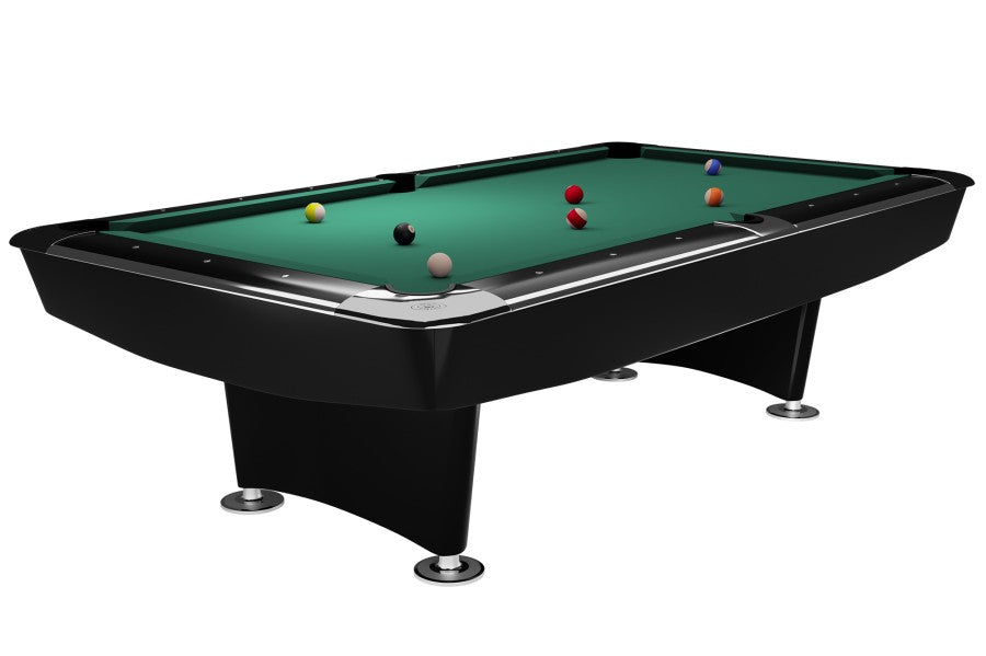 Billardtisch, Pool, Dynamic II, schwarz glänzend, 9 ft. (Fuß), Simonis 760 gelbgrün