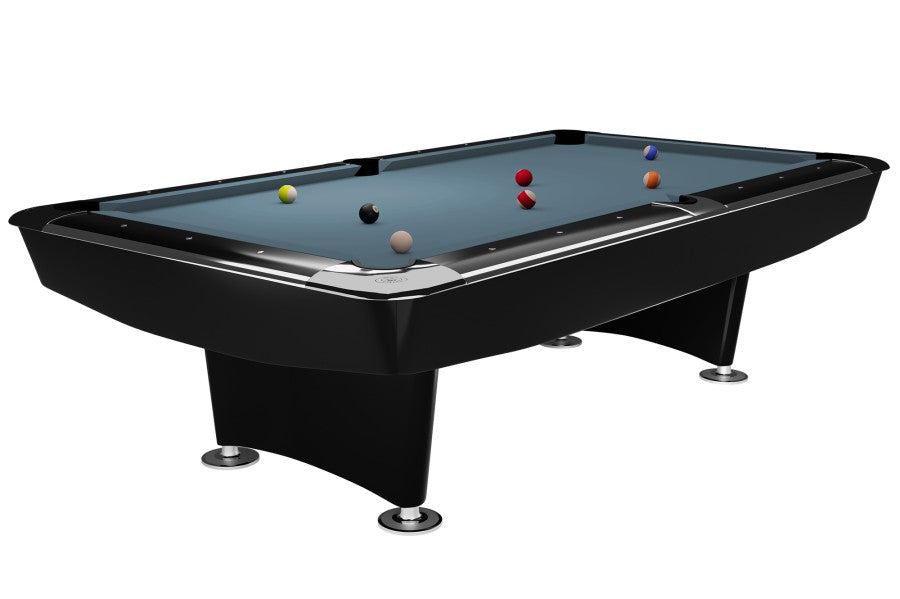 Billardtisch, Pool, Dynamic II, schwarz glänzend, 9 ft. (Fuß), Simonis 760 puderblau