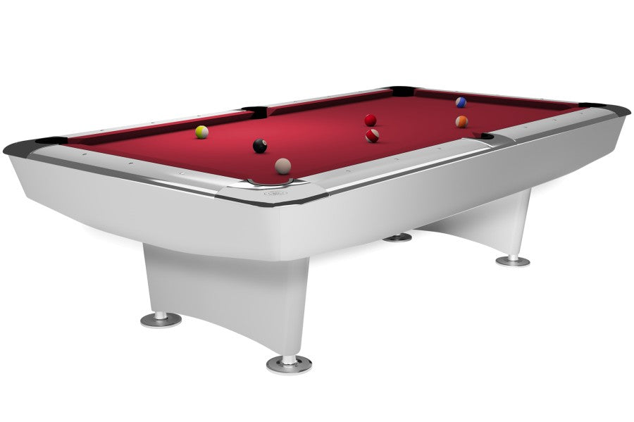 Billardtisch, Pool, Dynamic II, 7 ft. (Fuß), glänzend-weiß, Simonis 860 rot