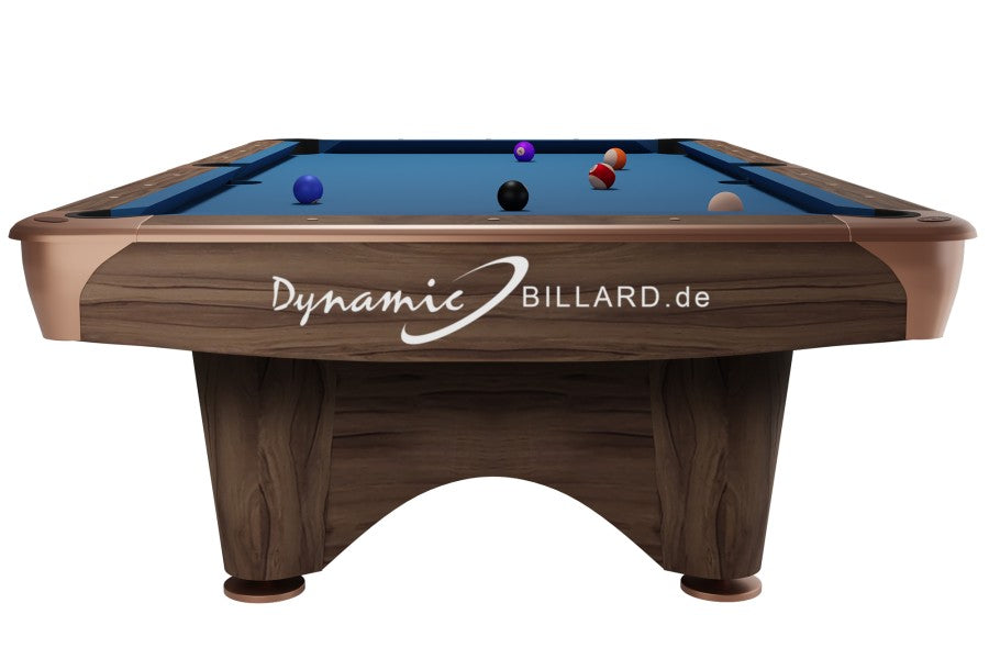 Billardtisch, Pool, Dynamic III, 9 ft. (Fuß), modern-braun, gebraucht, Simonis 760 blaugrün