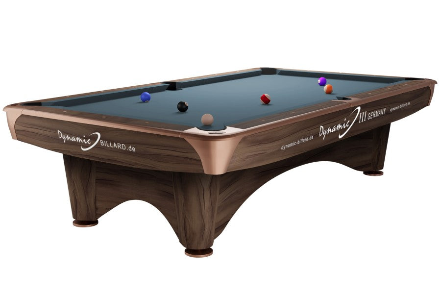 Billardtisch, Pool, Dynamic III, 9 ft. (Fuß), modern-braun, gebraucht, Simonis 760 puderblau