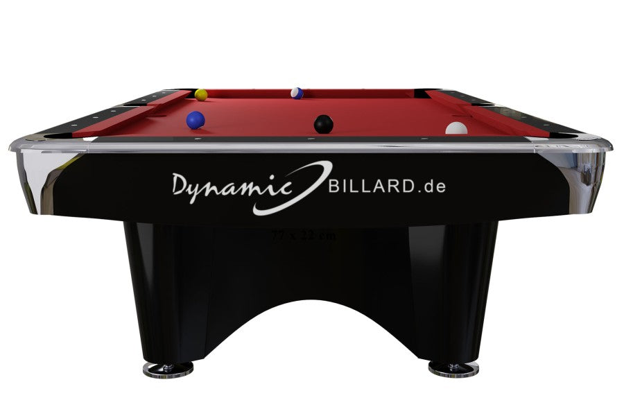 Billardtisch, gebraucht, Pool, Dynamic III, 9 ft. (Fuß), schwarz, Simonis 760 elektrikblau (electric blue)