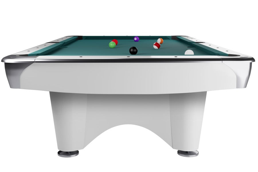 Billardtisch, Pool, Dynamic III, glänzend-weiß, 8 ft. (Fuß), Simonis 860 elektrikblau